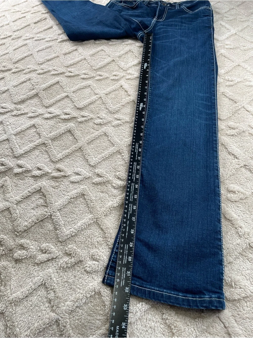 Wrangler Dark Indigo Flare Jeans W/ White Stitching ~ Sz‎ 5/6 Q Baby Jeans